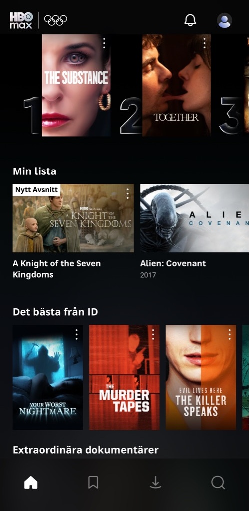 netflix app screenshot real usage 2026, hbo max watchlist authentic